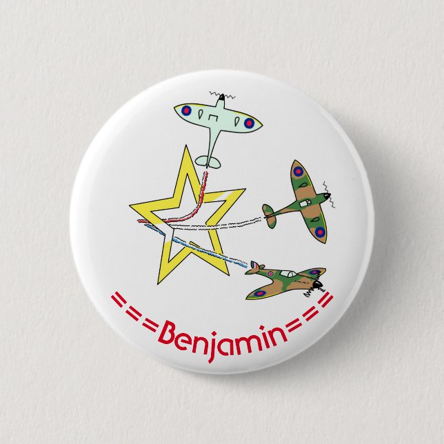 Spitfire Star 6 Cm Round Badge 2 Inch Round Button (Front)