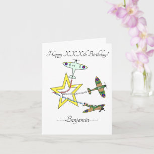 Spitfire Star Birthday Card