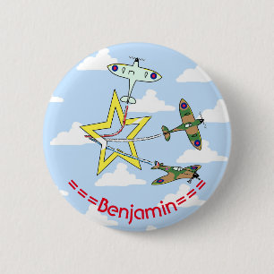 Spitfire Star Blue Sky 6 Cm Round Badge 2 Inch Round Button