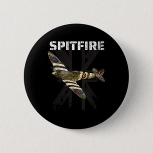 Spitfire Ww2 Battle Of Britain Fighter Plane Ace W 2 Inch Round Button