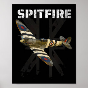 Spitfire Ww2 Battle Of Britain Fighter Plane Ace W Poster