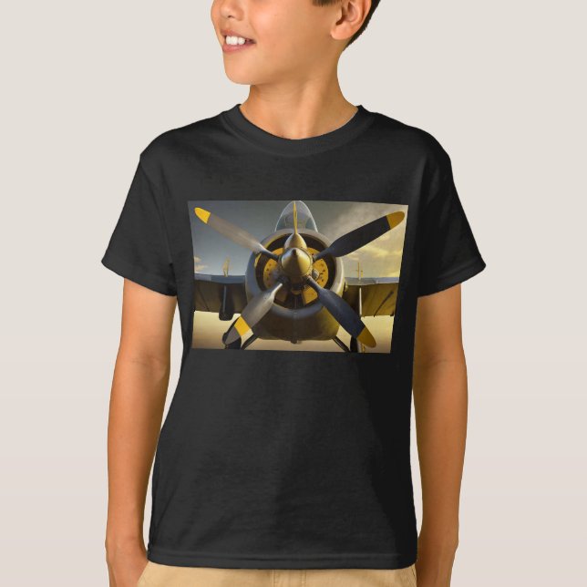 Spitfire WWII fighter plane propellers T-Shirt (Front)