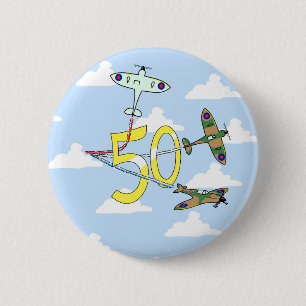 Spitfires 50th Birthday (Blue Sky) 2 Inch Round Button