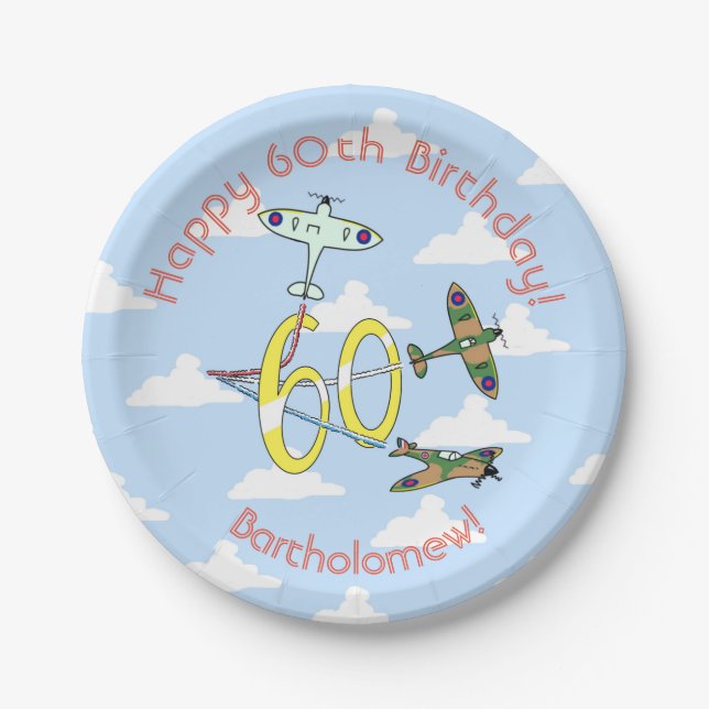 Spitfires 60th Blue Sky Paper Plate (Front)