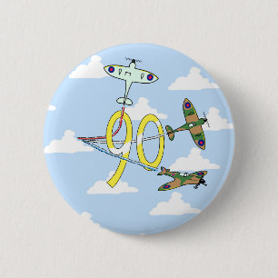 Spitfires 90th Birthday (Blue Sky) 2 Inch Round Button