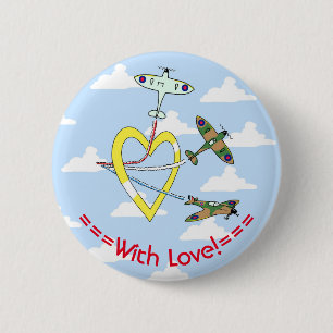 Spitfires Blue Sky Heart 6 Cm Round Badge 2 Inch Round Button