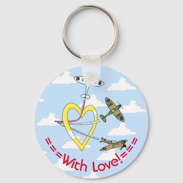 Spitfires Blue Sky Heart Key Ring (Front)