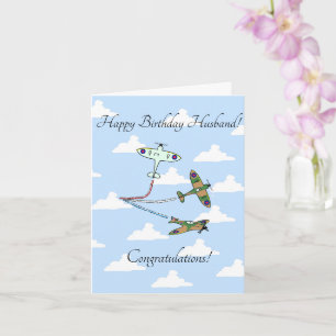 Spitfires - Customizable Husband - Birthday Card