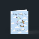 Spitfires - Customizable Son - Birthday Card<br><div class="desc">Celebrate your Son's special birthday in style with a fly-past by three Supermarine Spitfires. A must for aviation fans and buddng pilots of all ages.</div>