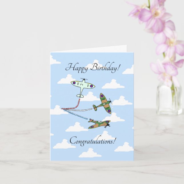 Spitfires - Personnalisable - Carte Anniversaire (Orchidée)