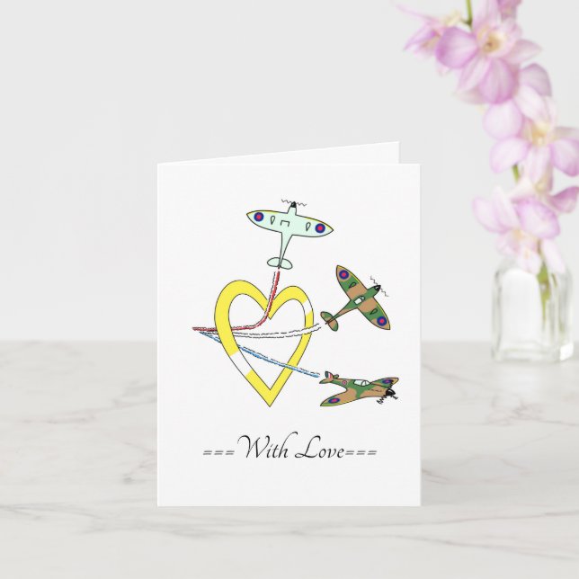 Spitfires With Love Heart Card (Orchid)
