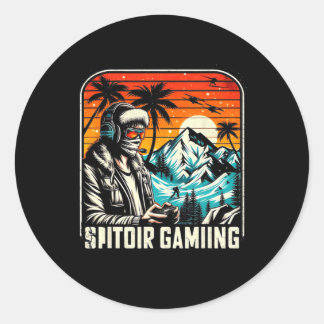 Spitoir Gaming Vintage Style Video Game Cool Winte Classic Round Sticker