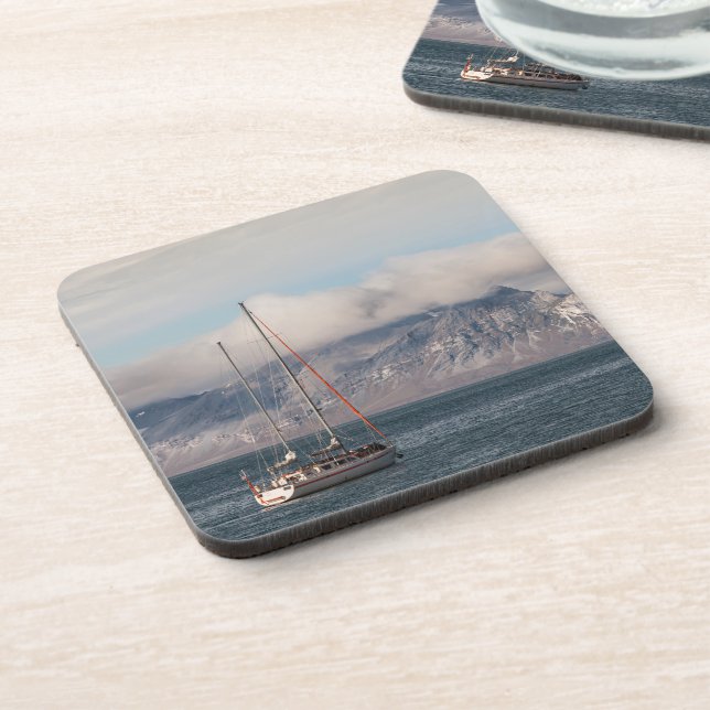 Spitsbergen Svalbard Sailboat Coaster (Left Side)