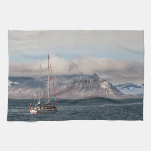 Spitsbergen Svalbard Sailboat Kitchen Towel