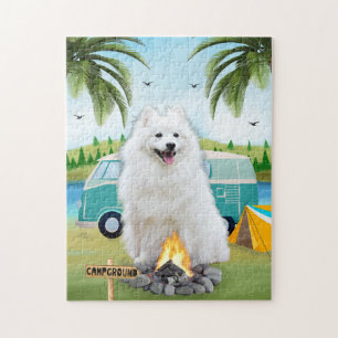 Spitz Dog Camping  Jigsaw Puzzle