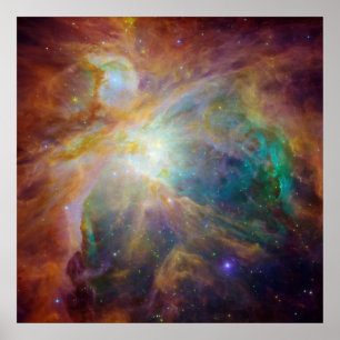 Spitzer and Hubble Create Colourful Masterpiece Poster