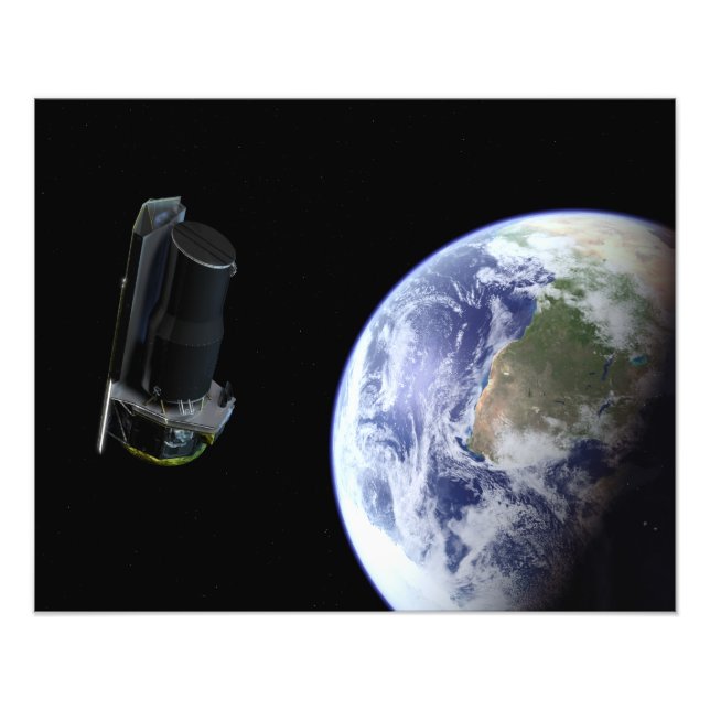 Spitzer departing the Earth soon after launch Photo Print (Front)