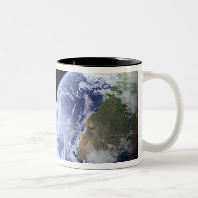 Spitzer departing the Earth soon after launch Two-Tone Coffee Mug (Right)