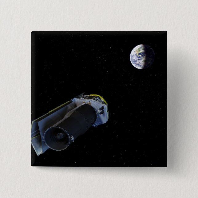 Spitzer points its high-gain antenna 2 inch square button (Front)