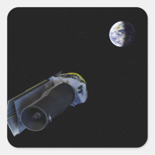 Spitzer points its high-gain antenna square sticker