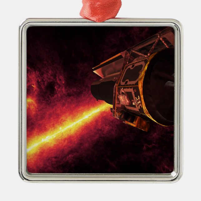 Spitzer seen against the infrared sky metal ornament (Front)