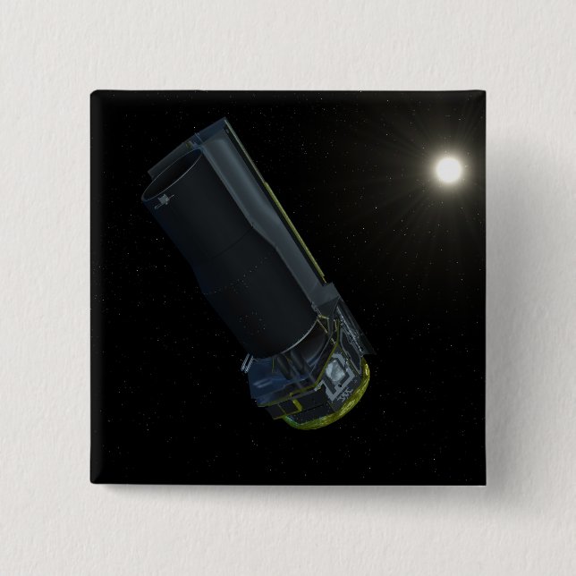Spitzer seen in visible light 2 inch square button (Front)
