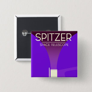Spitzer Space Telescope 2 Inch Square Button