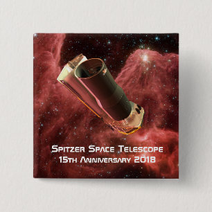 Spitzer Space Telescope 2 Inch Square Button