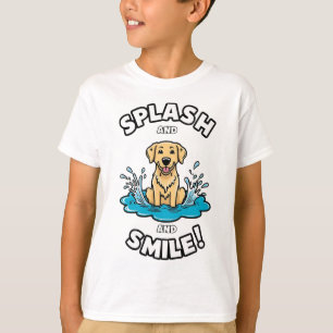 Splash and Smile Golden Retriever Fun T-Shirt