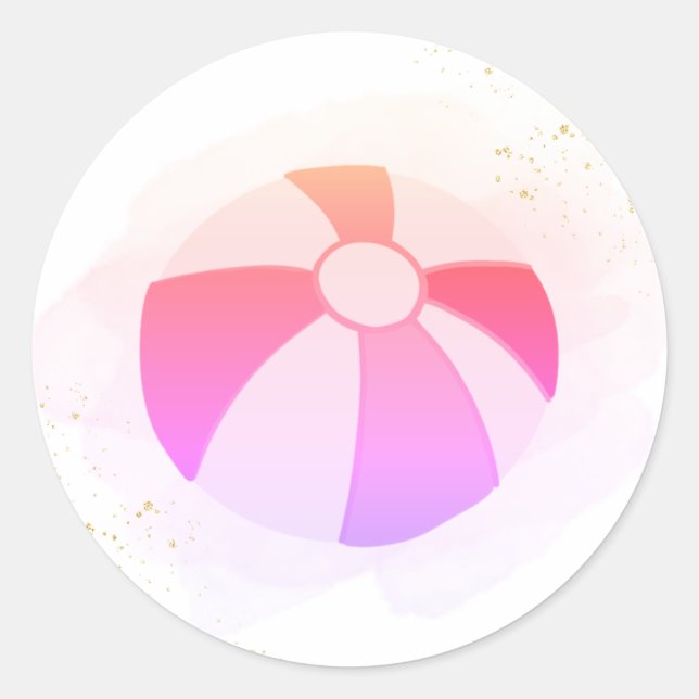 Splash and Sparkle Water Pool Party Birthday Classic Round Sticker (Front)