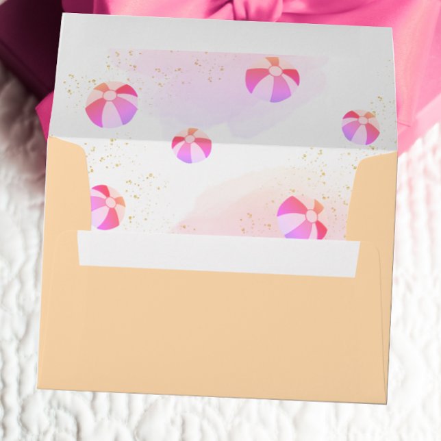 Splash and Sparkle Water Pool Party Birthday Envelope (Creator Uploaded)