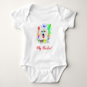 Splash Art Cute Samoyed Dog Baby Bodysuit