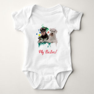 Splash Art Cute Schnauzer Dog Baby Bodysuit