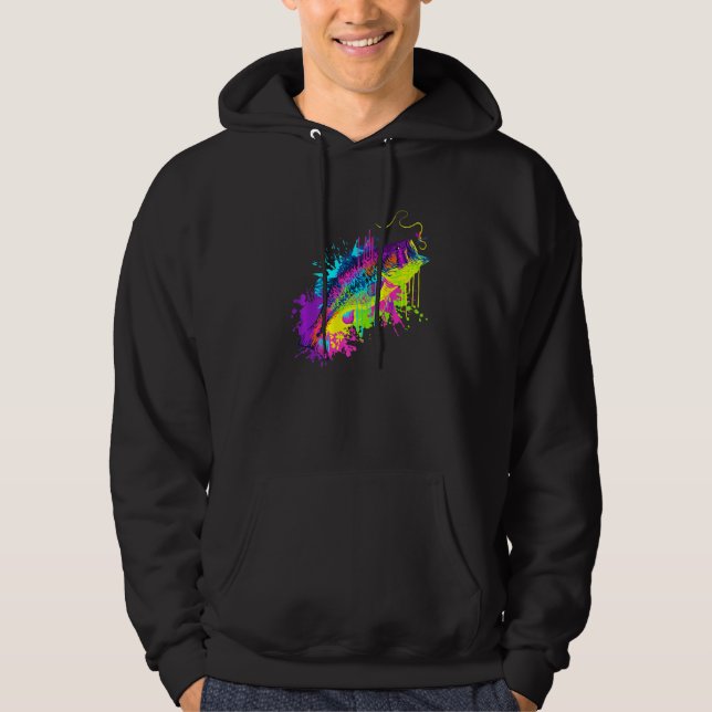 Splash Art Fish  Fishing Hoodie (Front)