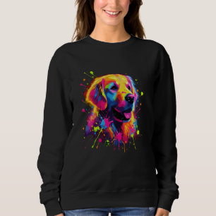 Splash Art Golden Retriever GR Dog Goldie Sweatshirt