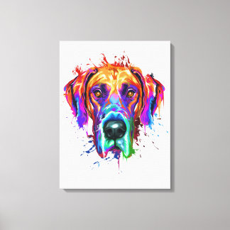 Splash Art Great Dane Puppy Lover Gifts Canvas Print