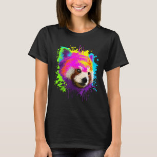 Splash Art Red Panda Animal Red Panda Bear T-Shirt