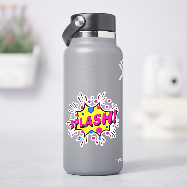 Splash Burst  Pop Art Pink Yellow on 4" Vinyl (HydroFlask)