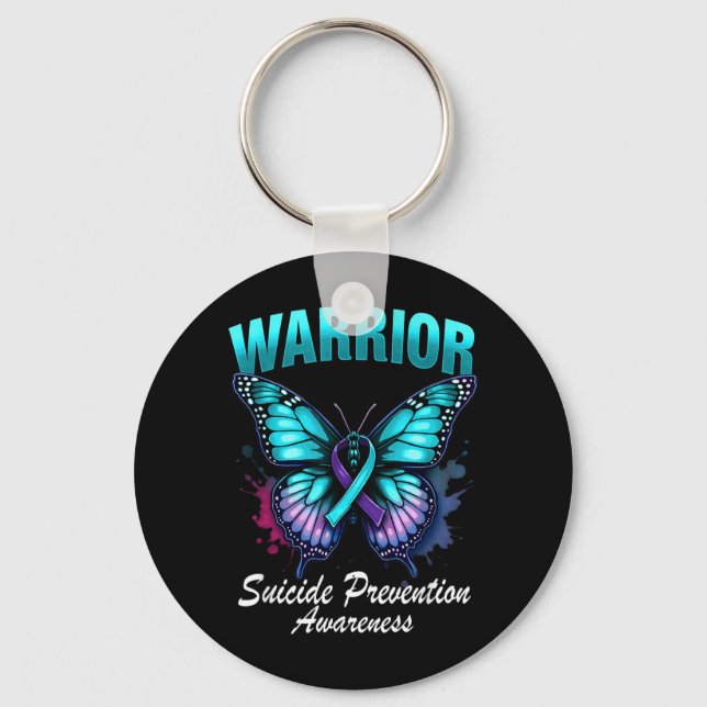Splash Butterfly Suicide Prevention Awareness Keychain (Front)