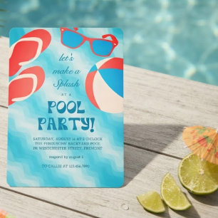 Splash & Chill Summer Pool Party Invitation