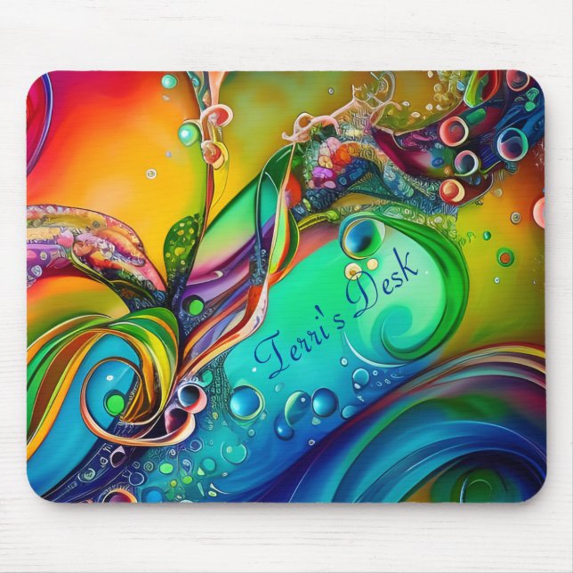 Splash! Colourful bubbles Abstract Personalize Mouse Pad (Front)
