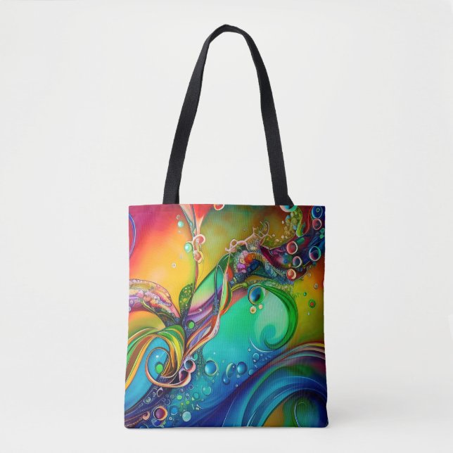 Splash! Colourful bubbles Abstract  Tote Bag (Front)