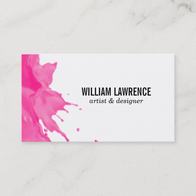Splash | Expressive (hot pink) Business Card (Front)