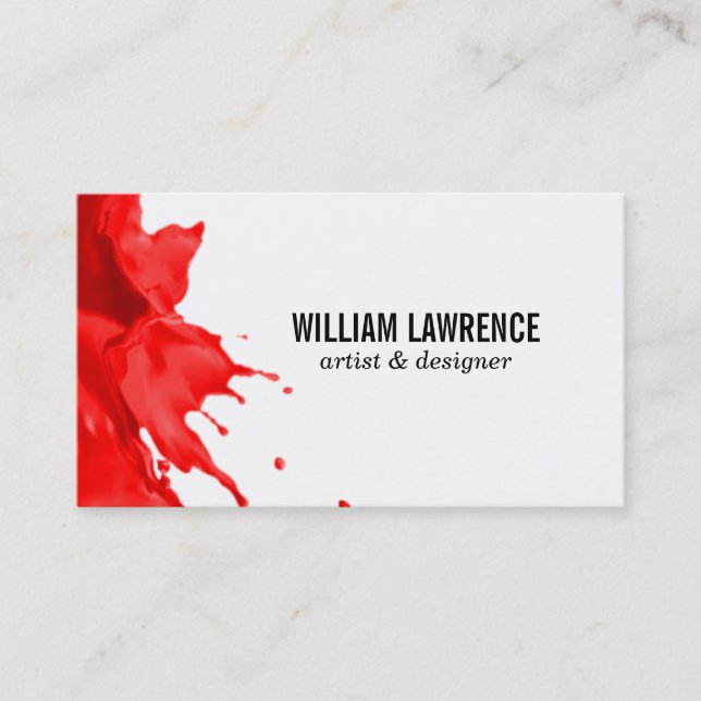 Splash | Expressive (red) Business Card (Front)