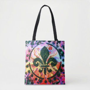Splash Fleur-de-lis shopping tote Bag