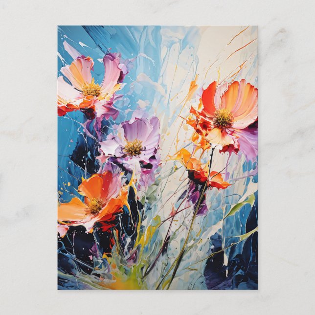 Splash Floral art Postcard (Front)