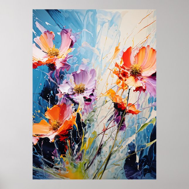 Splash Floral art Poster (Front)
