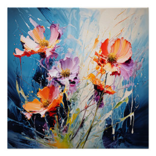 Splash Floral art Poster
