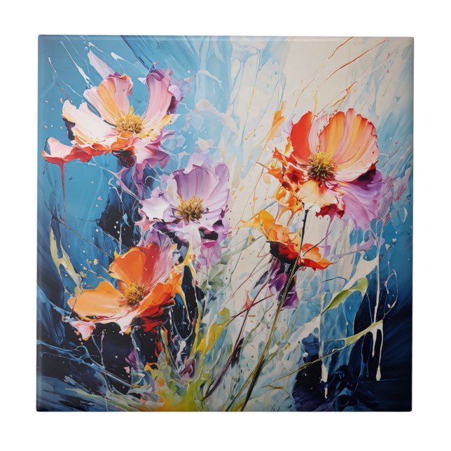 Splash Floral art Tile (Front)