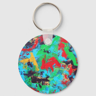 Splash-Hand Painted Abstract Brushstrokes Keychain